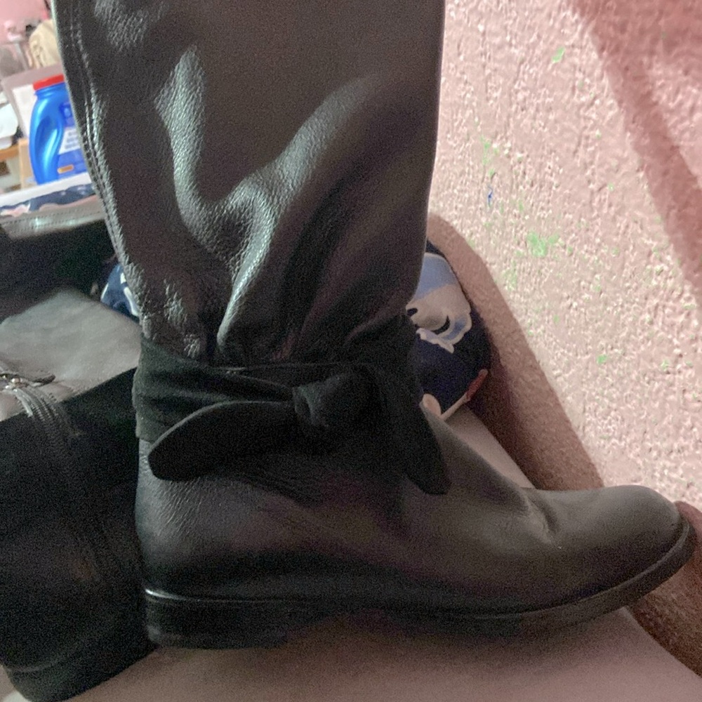 Moschino Black Leather women boots